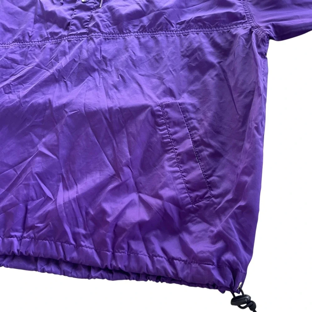 Augusta Sportswear Women XL Purple Hood Vented Pullover Windbreaker Jacket Retro